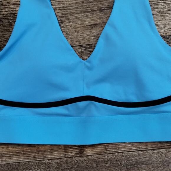 Fabletics Blue Black Sports Bra Top Carolina Panthers Pro Cheer Audition Outfit - Picture 2 of 6